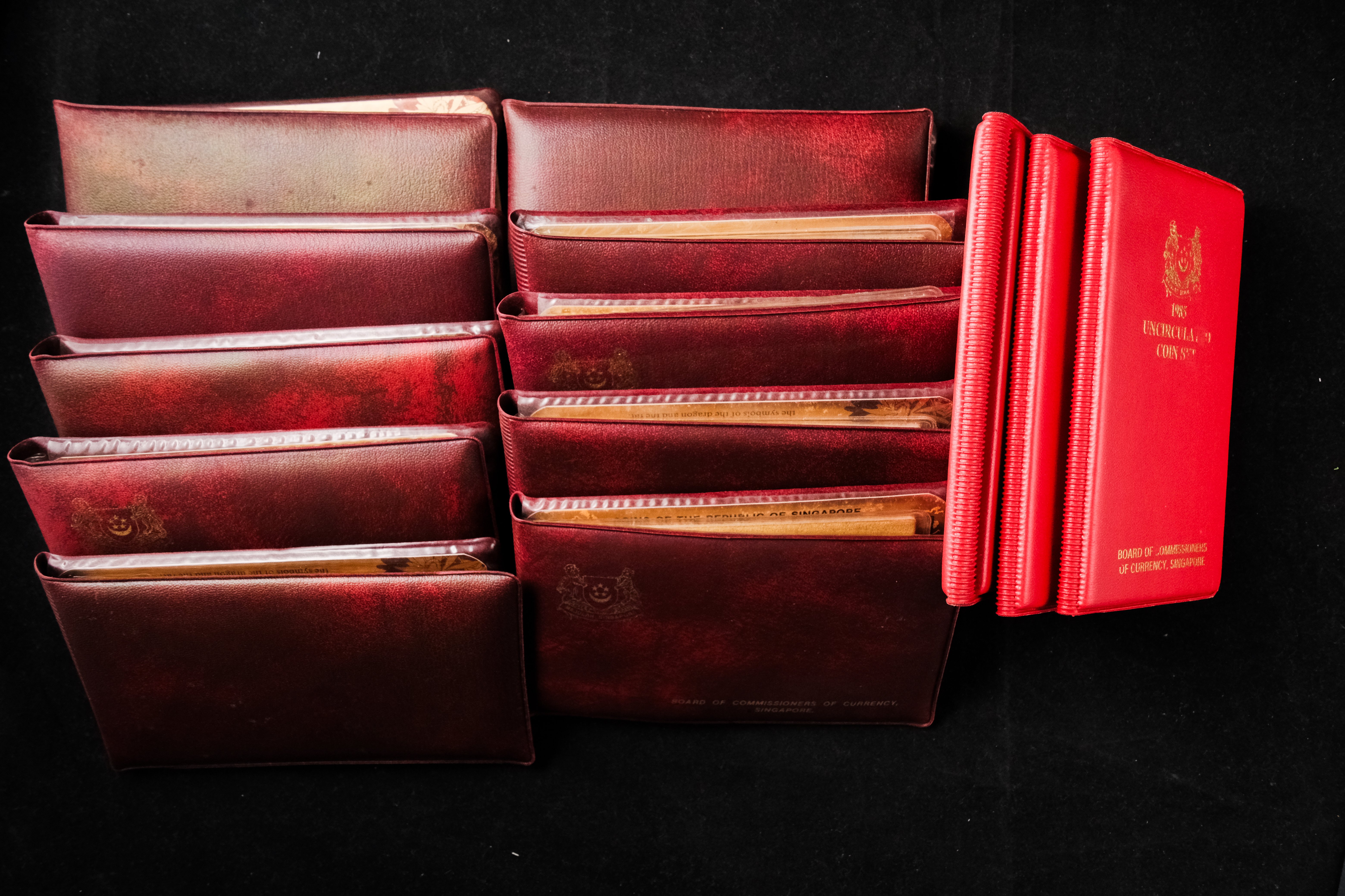 Singapore Circulation Wallet coin Set 1985 x3bkts,1980
