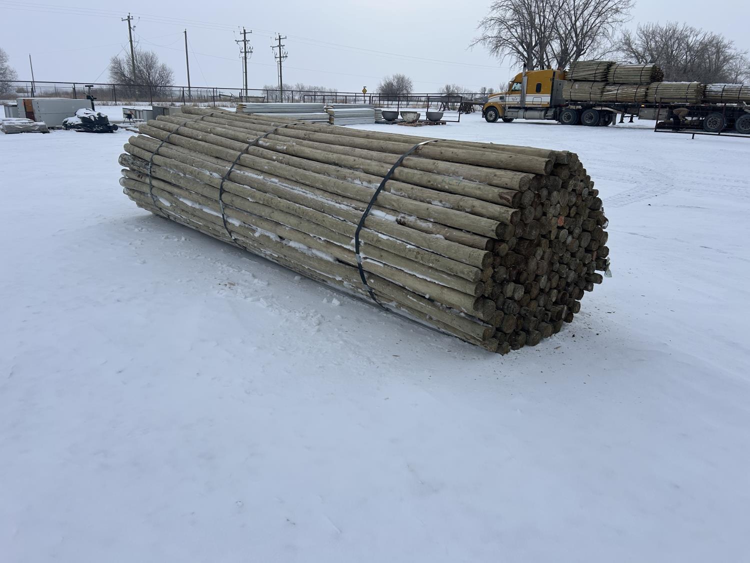 Qty of (150) 2-3 Inch X 16 Ft Treated Fence Rails (Unused) [25CA10993 ...