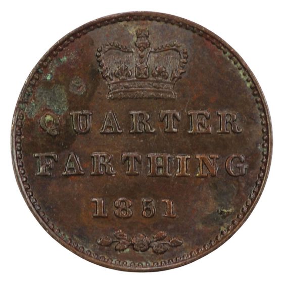 Great Britain Victoria 1851 Quarter Farthing, about Uncirculated