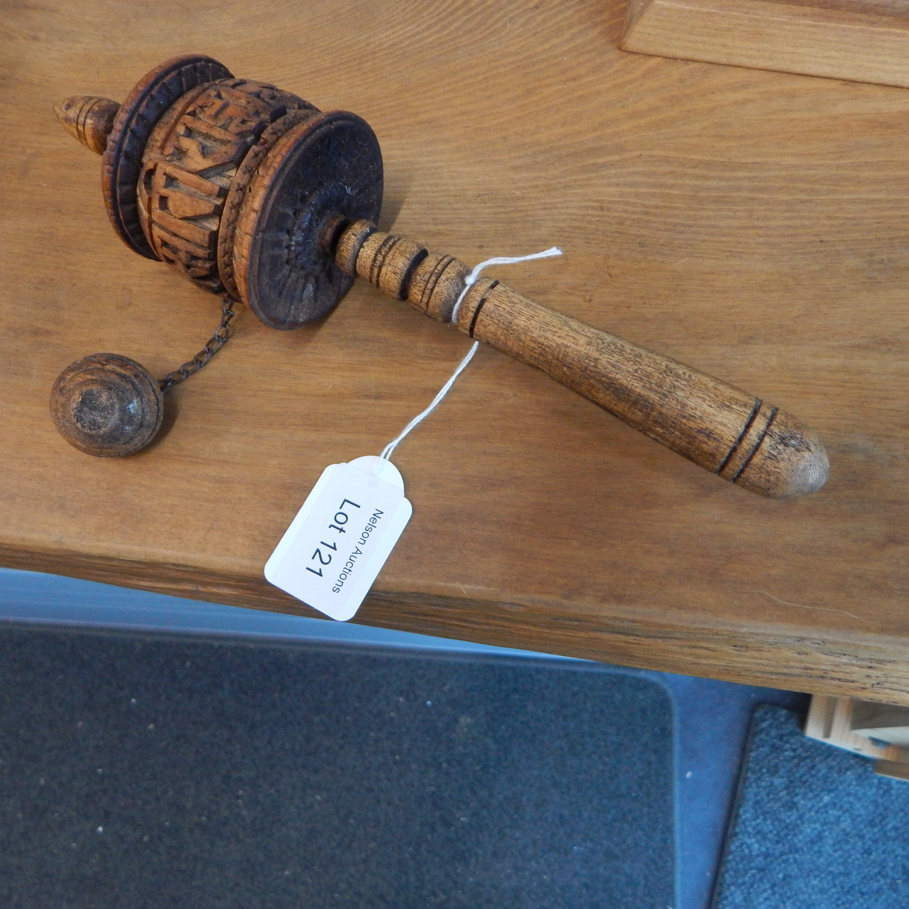 Wooden Tibetan Prayer Wheel (with Prayer) — sold at auction in New Zealand for $35