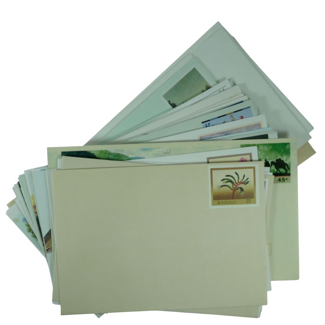 Australia circa 1980s Pre-Stamped Envelopes, Mint (25 different)