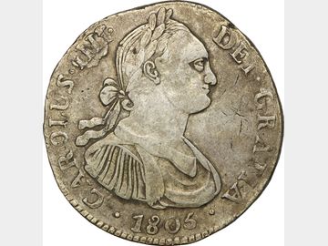 KM# SIMIL 109 (GNL UNL) – 8 Reales 1805 Mo TH. VF.