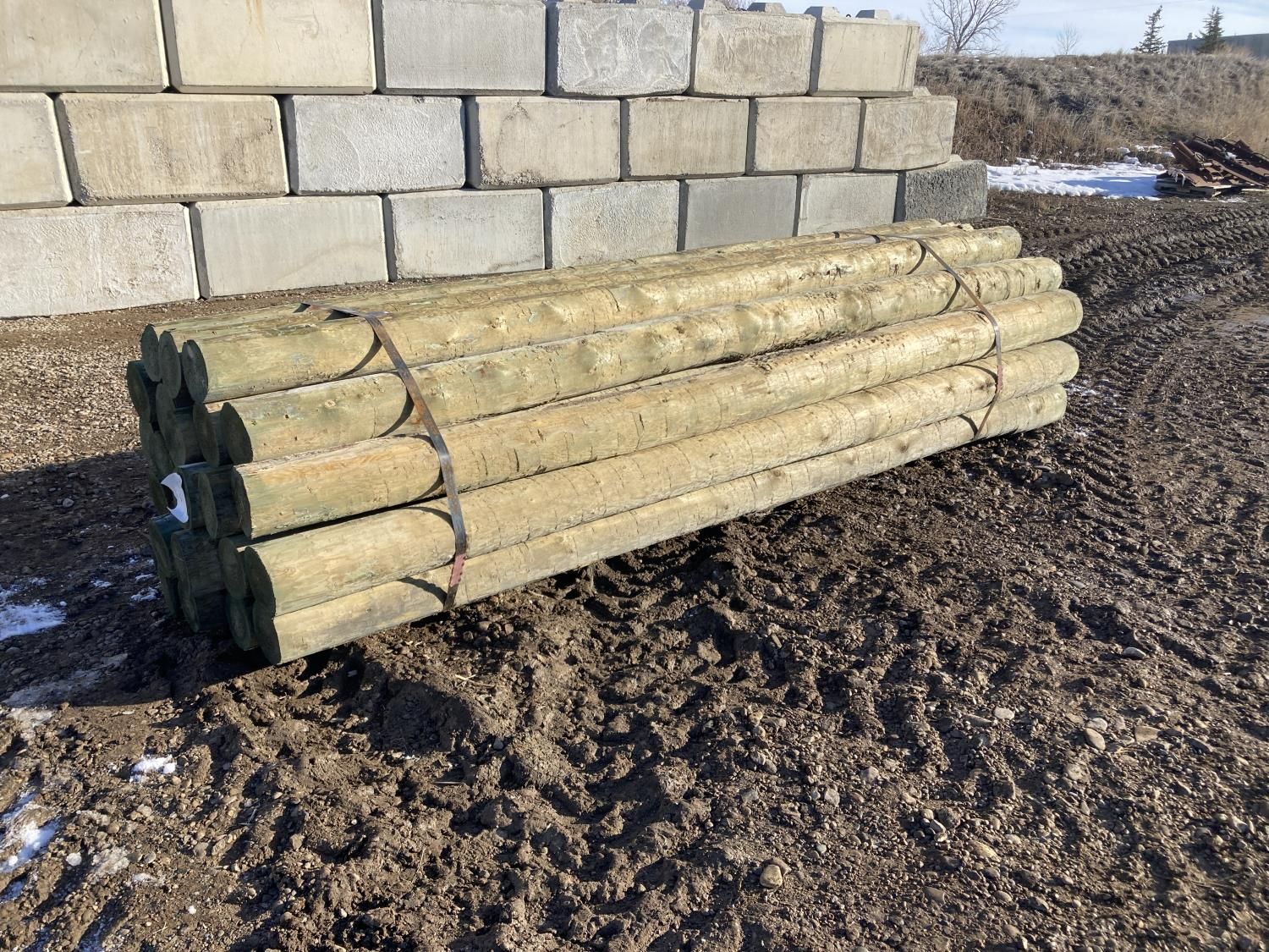 Jump Rails Treated (25) 7 - 8 Inch X 12 Ft Treated Fence Rails (Unused) [24CA03993-002 ...