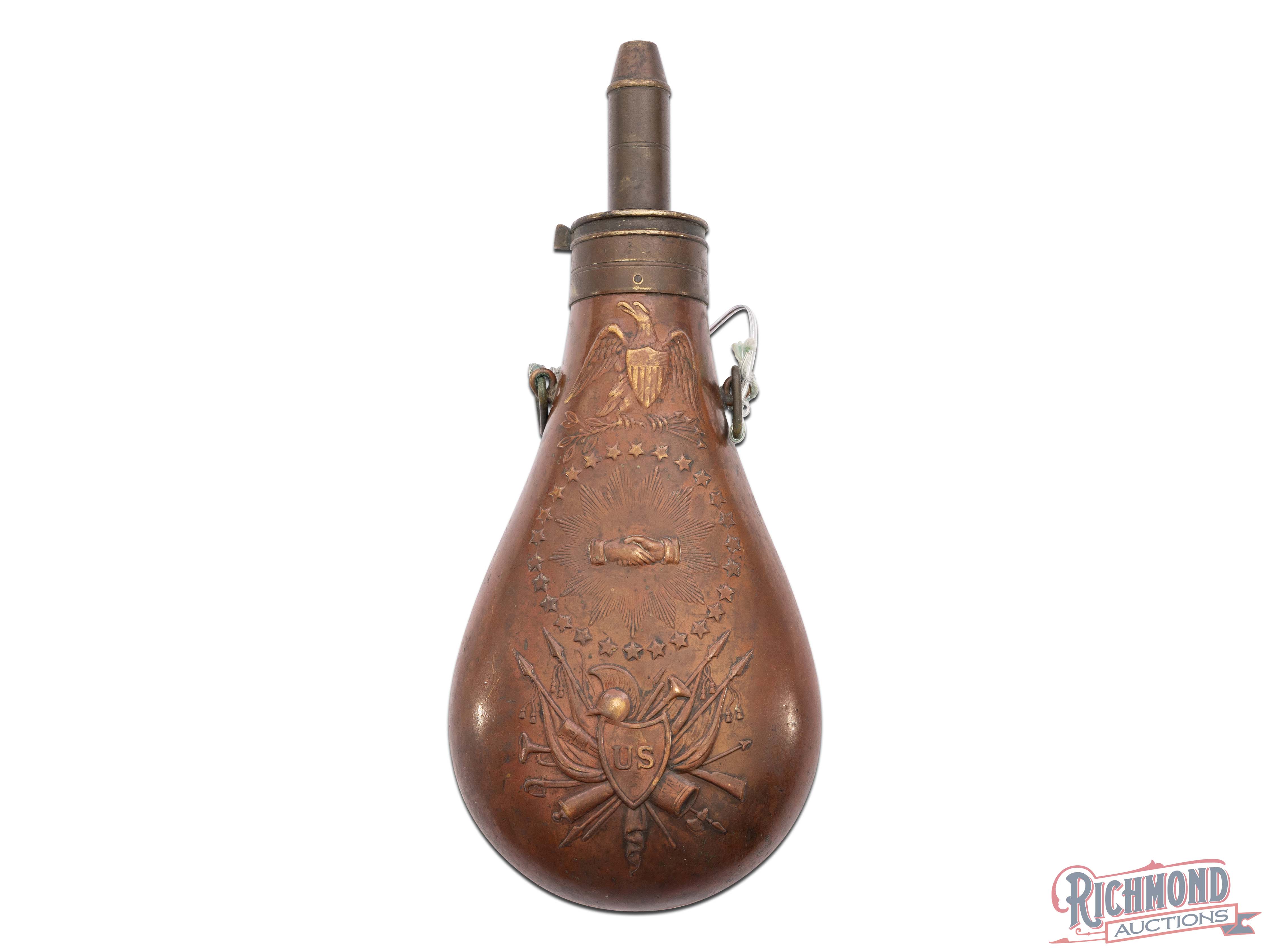 N.P. Ames Peace Flask Powder Flask Dated 1846 | Richmond Auctions