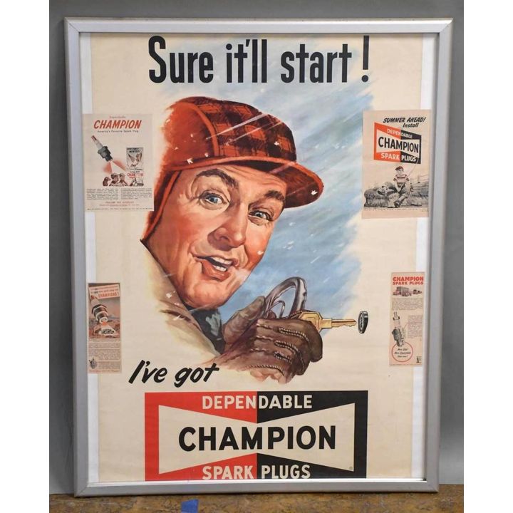 Champion Spark Paper Poster Framed