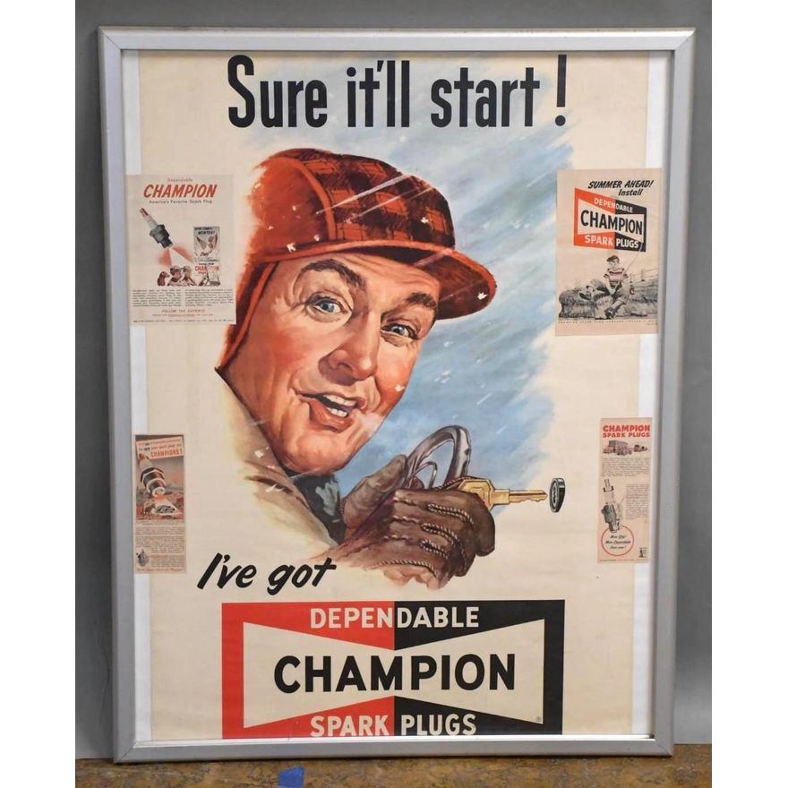 Champion Spark Paper Poster Framed