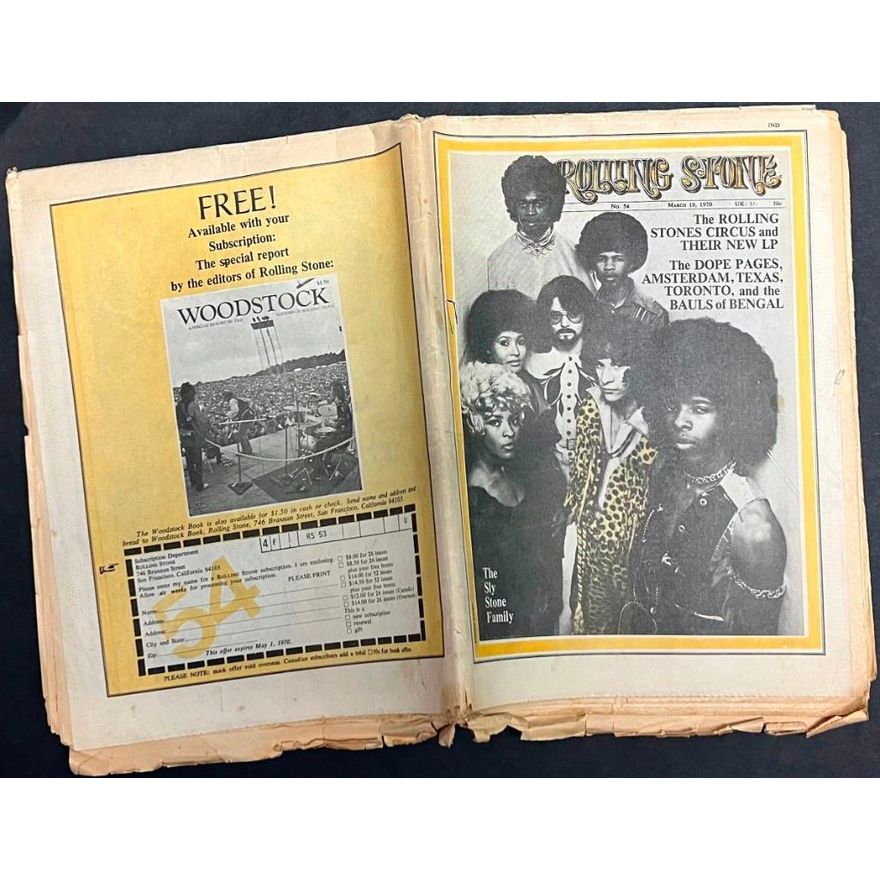 March 19 1970 Rolling Stone Sly & The Family Stone The Rolling Stones Issue 54 Magazine Very Good+