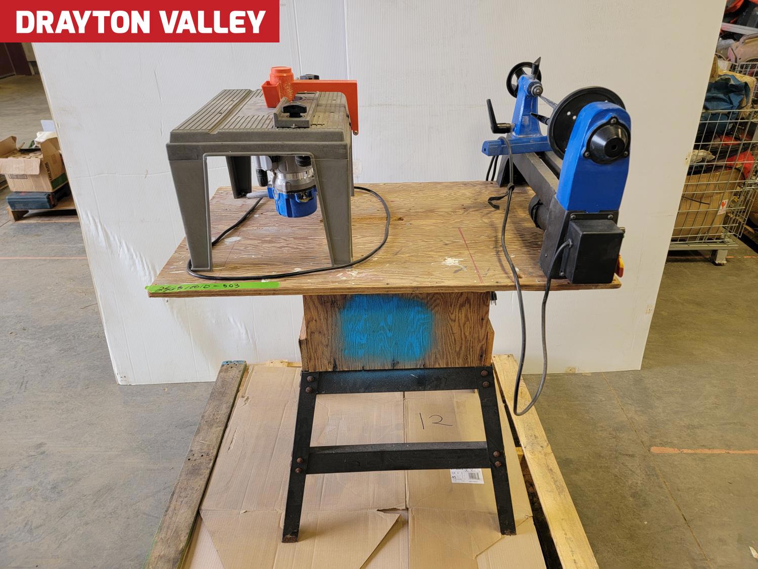 Mastercraft Fixed-Base Router and 12 Inch Mini Wood Lathe On Stand ...