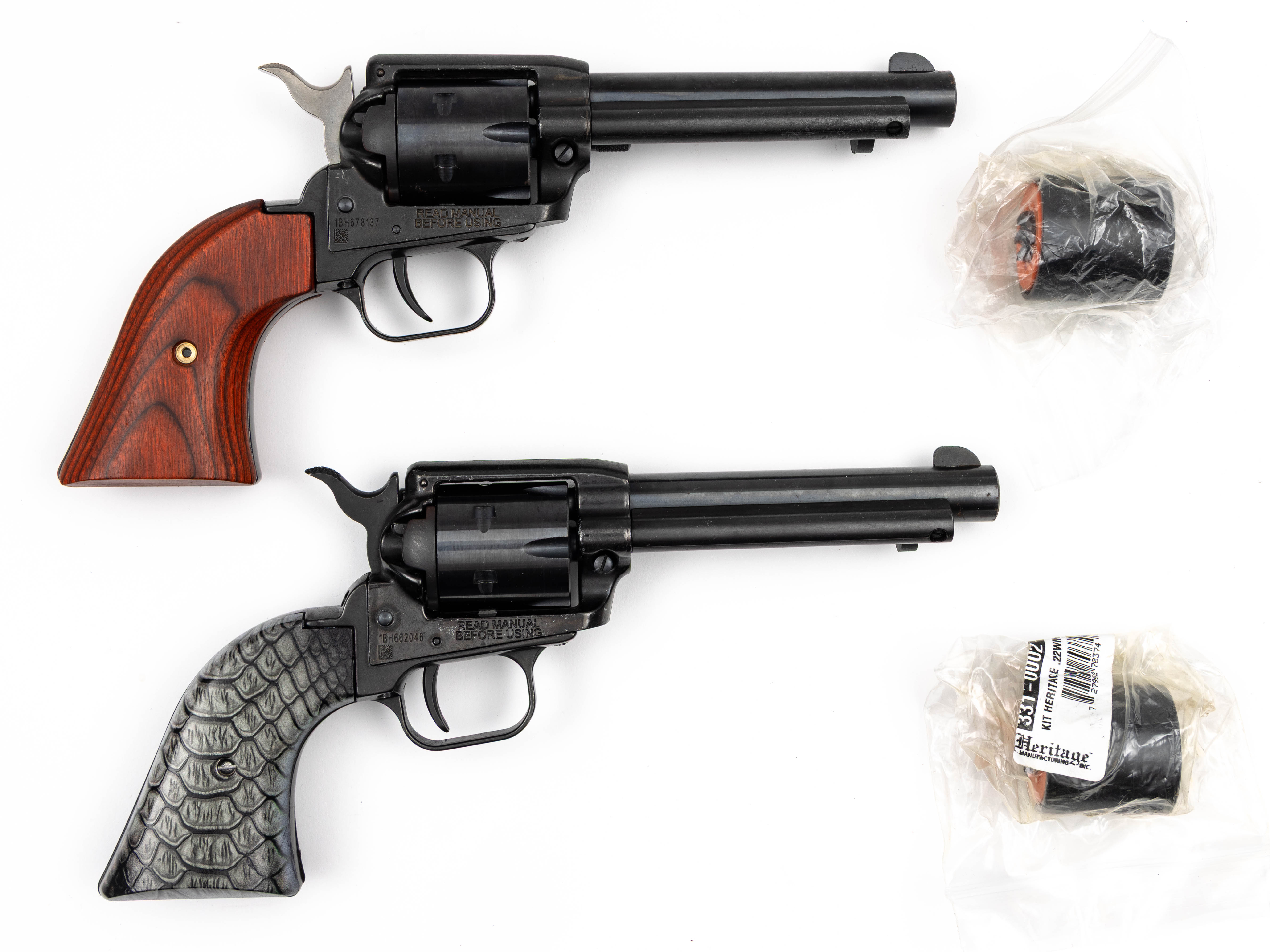 Pair Of Heritage Rough Rider Single Action Revolvers .22 LR / .22 WMR ...