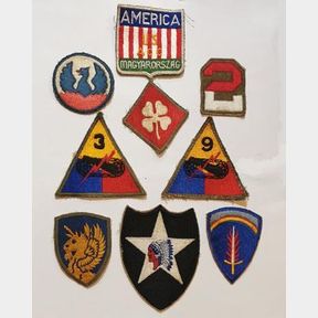 WW2 USA Lot of 9 Assorted Army Cloth Patches
