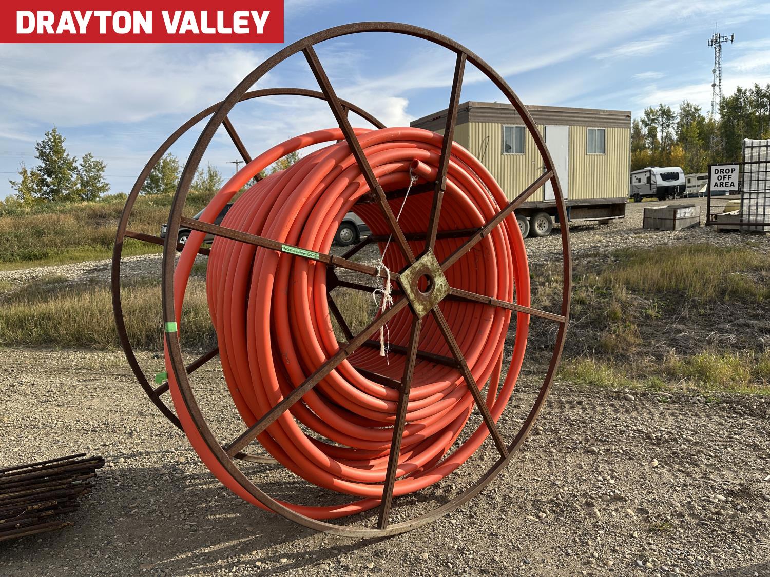 Partial Spool of 2 Inch PVC Poly Pipe [25JD37006-003] | Team Auctions