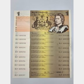 Australia - $1 Banknote - Consecutive Run of 10