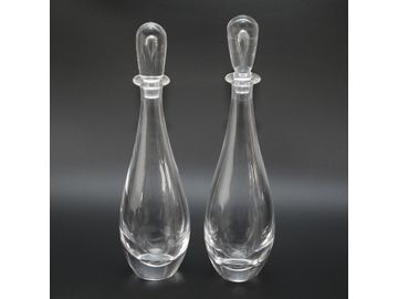 Discontinued Orrefors Crystal Decanters, Pair, Signed and Numbered