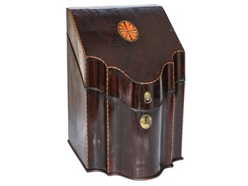 19th C. English Mahogany Inlaid Knife Box