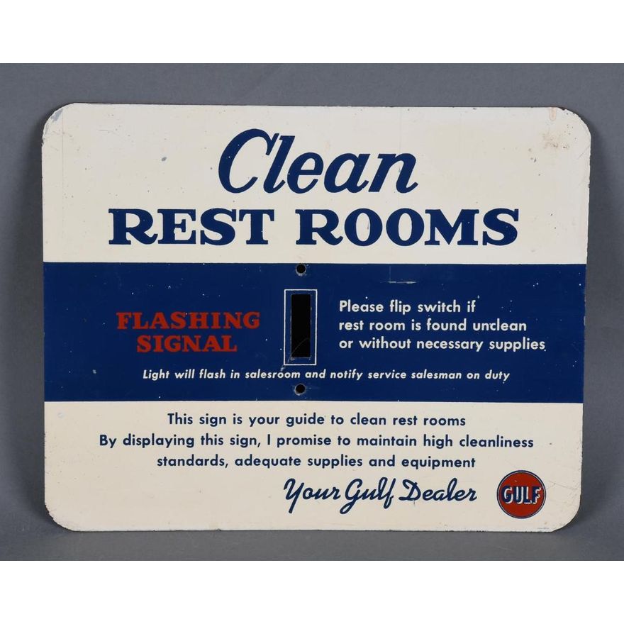 Gulf Clean Rest Room Metal Light Switch Cover Sign (TAC)