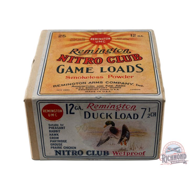 Box Only Of Remington U.M.C. "Duck Load" Nitro Club Shotshells 12 GA