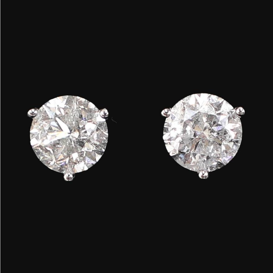 14K White Gold Natural Diamond Stud Earrings | Northgate Auctions