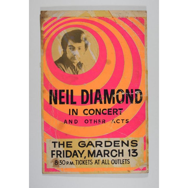 1970 Neil Diamond Edmonton Cardboard Poster Fine 51