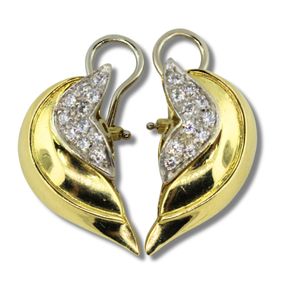 Heavy Diamond Clip-on Earrings in 18ct Yellow Gold (Pair)