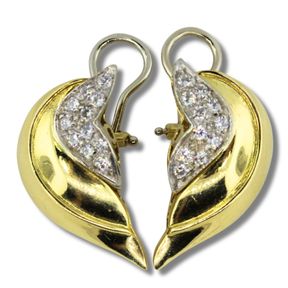Heavy Diamond Clip-on Earrings in 18ct Yellow Gold (Pair)