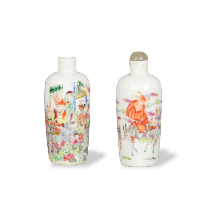 Pair of Chinese Famille Rose Snuff Bottles, 19th Century