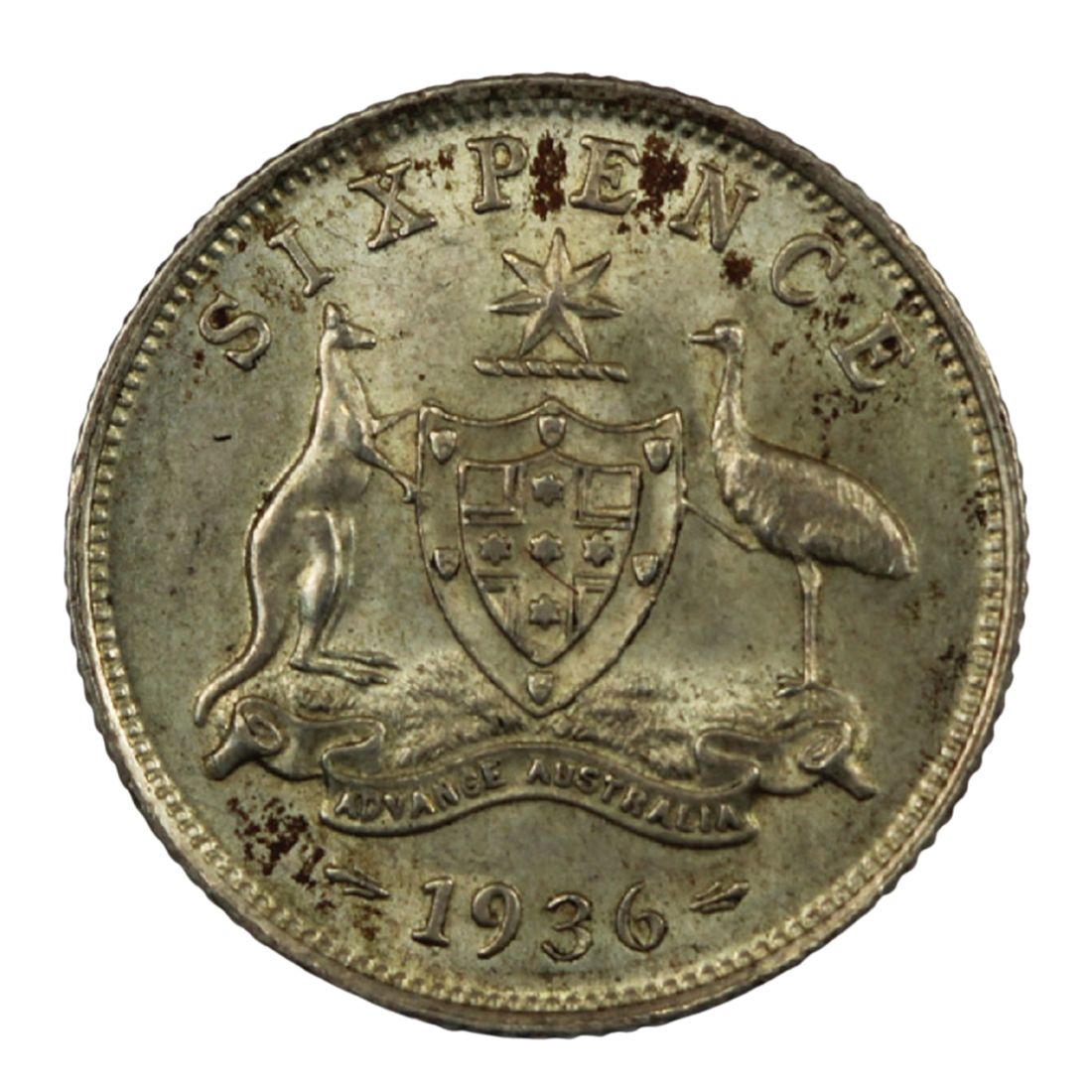 Australia 1936 Sixpence, virtually Uncirculated