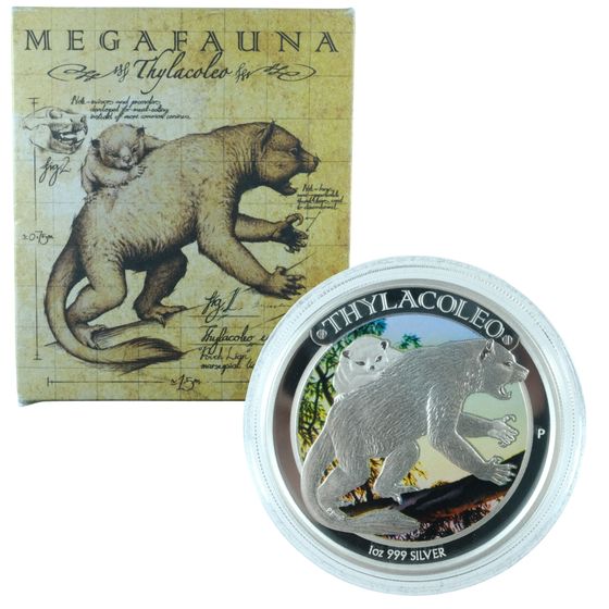Australia 2014 'Megafauna - Thylacoleo' Proof Silver (999) $1, FDC