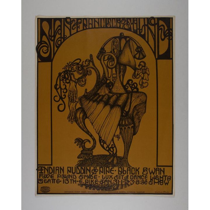 1968 Indian Puddin & Pipe San Francisco Sound Seattle Poster Extra Fine 69