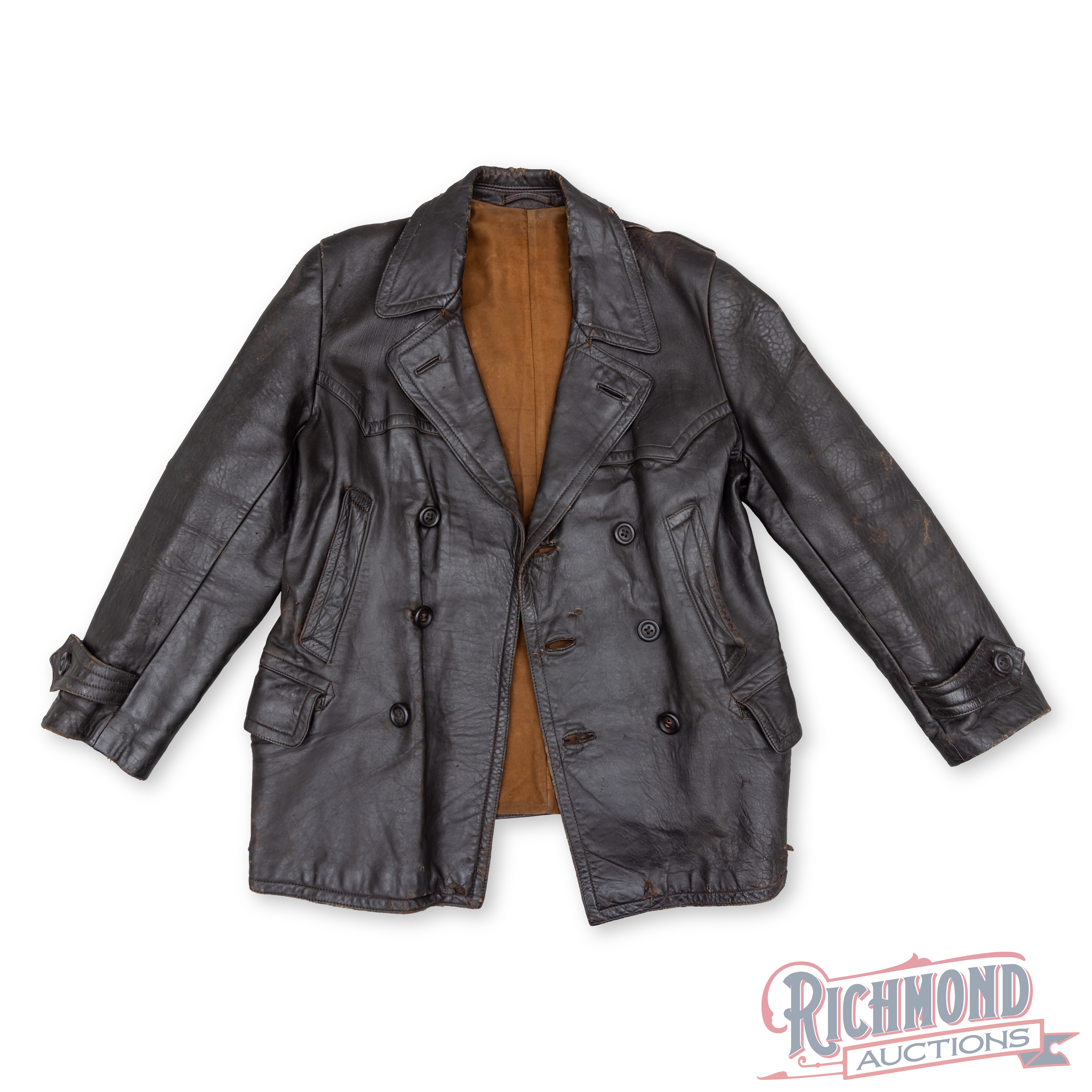 Vintage Double Breasted Leather Coat | Richmond Auctions