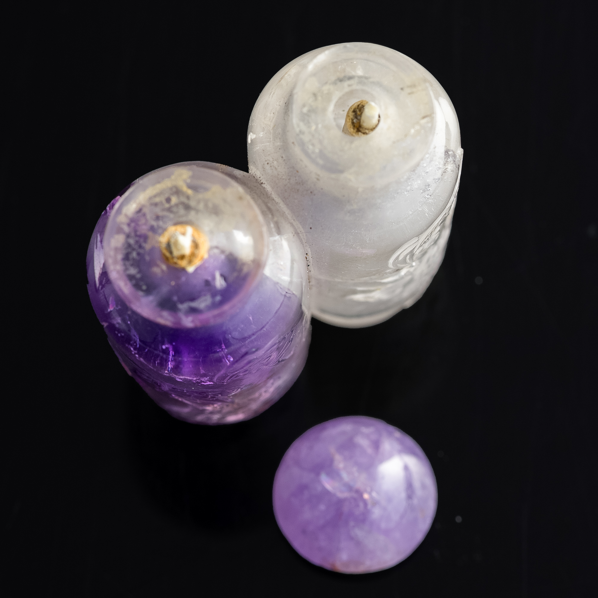 十九世紀紫晶雙聯鼻煙壺A Chinese purple crystal double snuff bottle