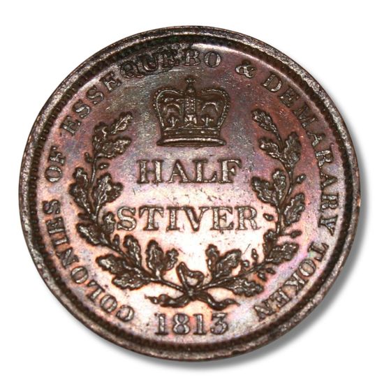 Essequibo & Demerary 1813 Half Stiver, Uncirculated