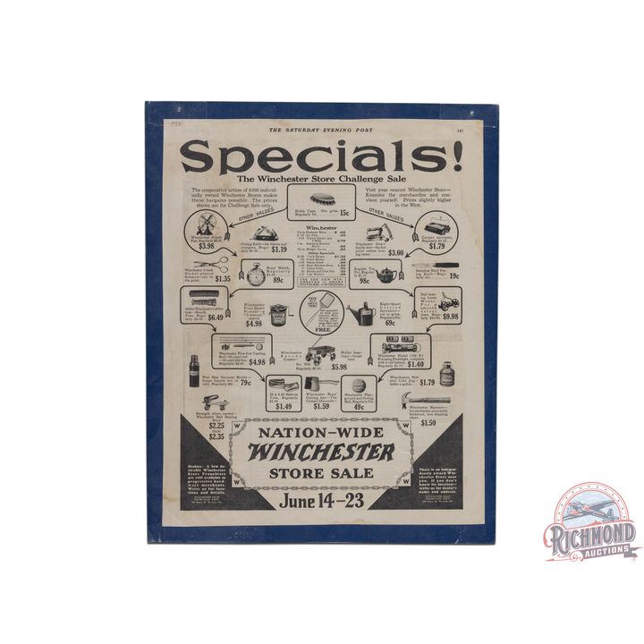 1928 Saturday Evening Post Winchester Store Sale Advertisement