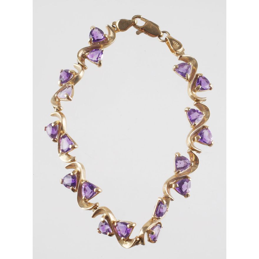 10k YELLOW GOLD & AMETHYST BRACELET