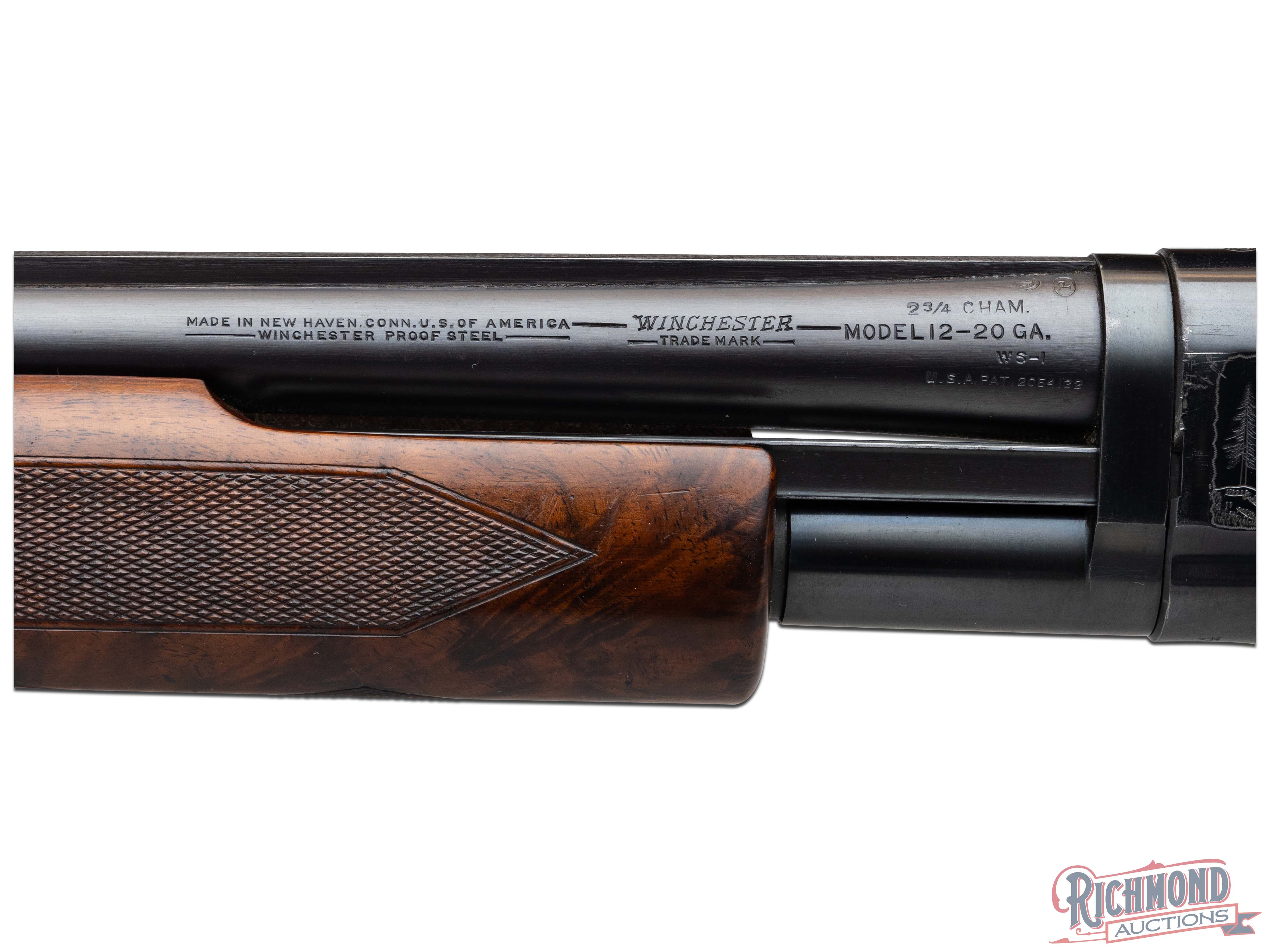 Pre-64 Engraved Winchester Model 12 Skeet Pump Shotgun With Raised ...