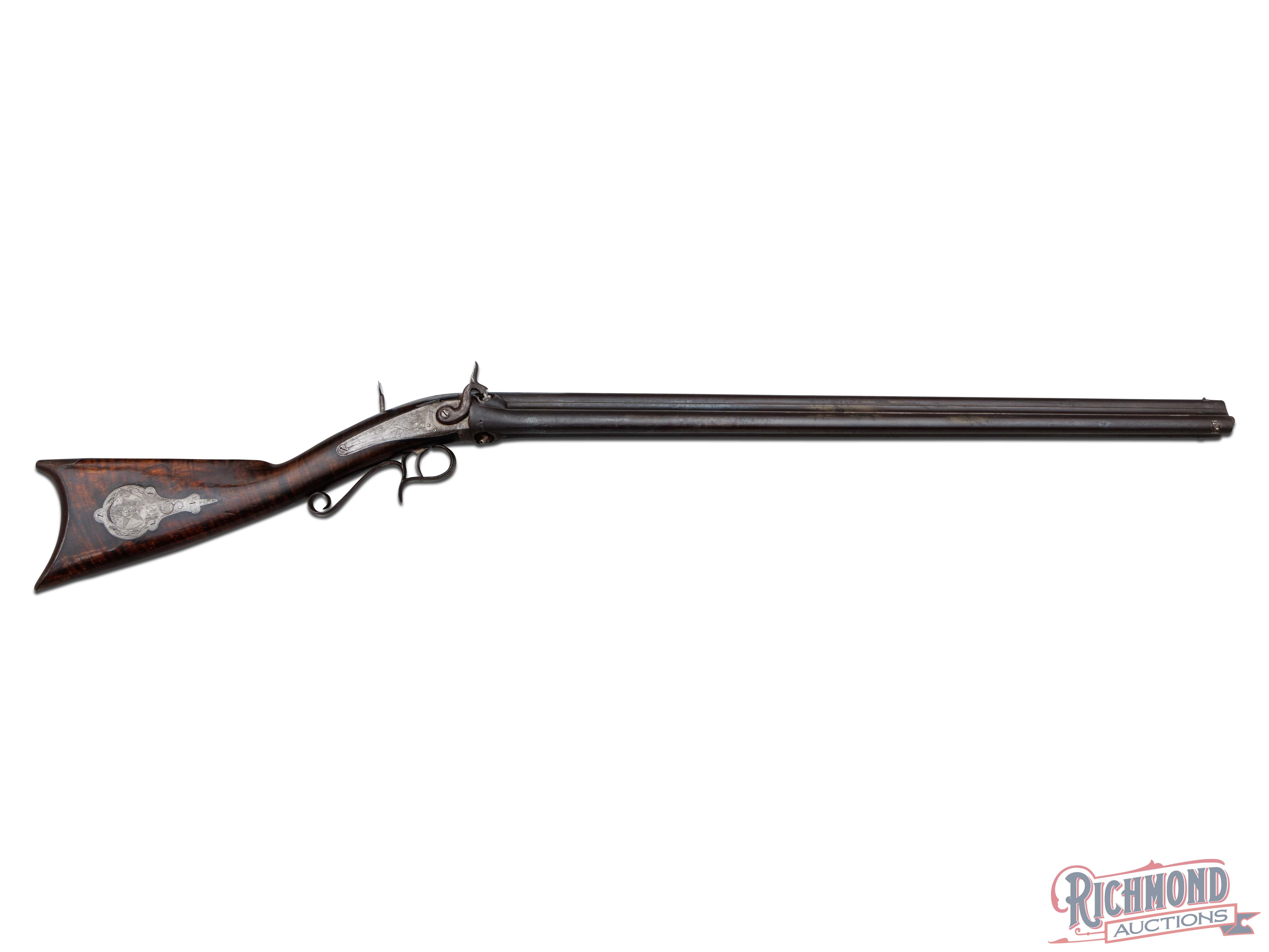 Rare NY Percussion Three Barrel Swivel 43 Caliber Rifle By H.V. Perry ...