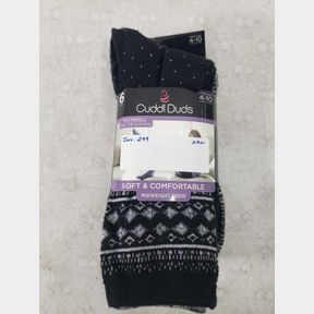 Cuddl Duds Boot Crew Socks - 4/10 - 4 Pack - Black