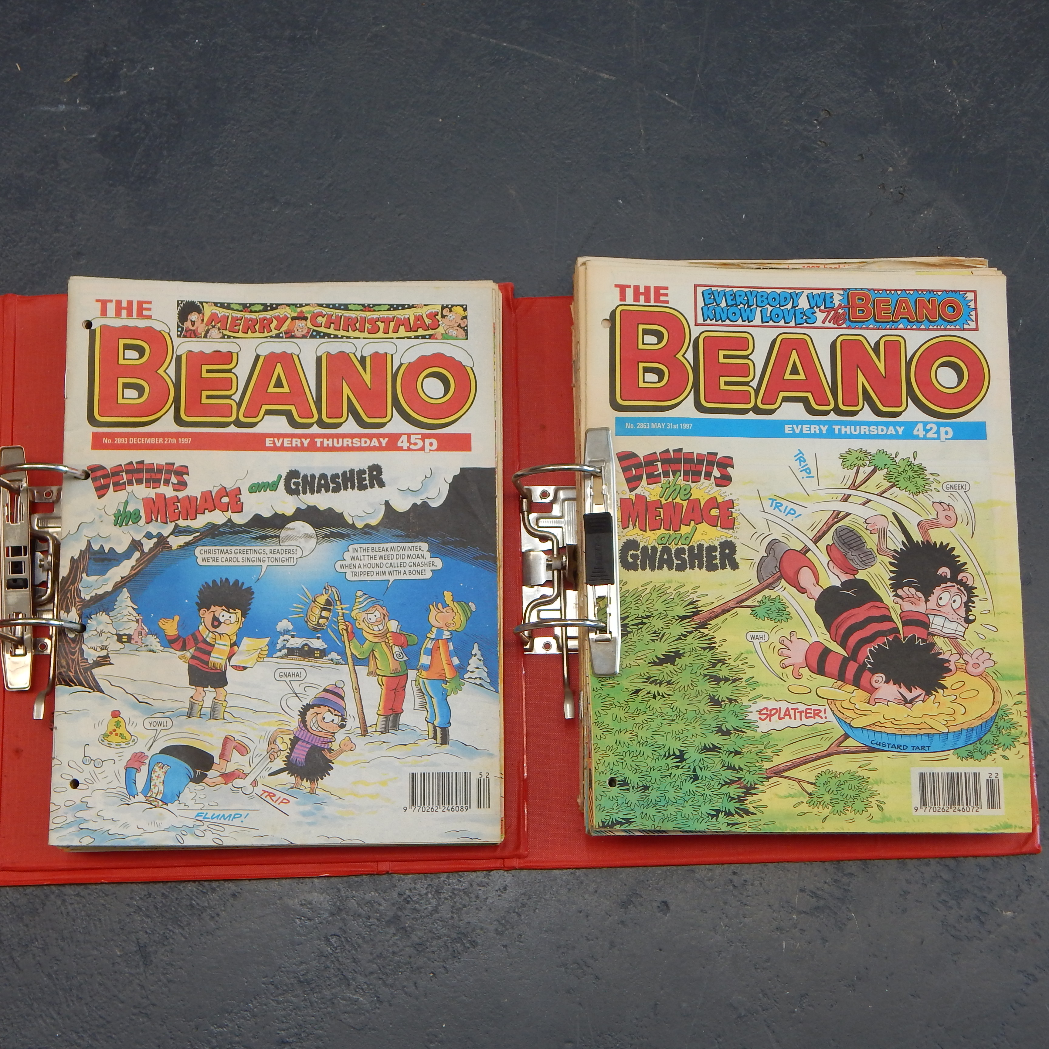 2 Folders of The Beano Feb 94 to Dec 97 — sold at auction in New Zealand for $10