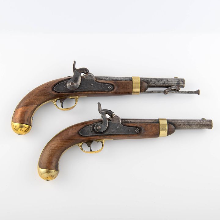 An assembled pair of American M1842 H. Aston percussion pistols