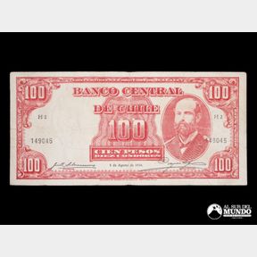 Chile, Banco Central. 100 Pesos. 1934.