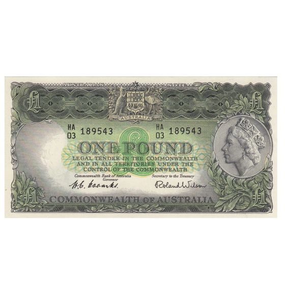 Australia 'Coombs - Wilson' Commonwealth £1 (1953), Uncirculated OPQ
