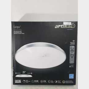 Europa 21 in. 1-Light Modern Silver Integrated LED 3 CCT Flush Mount Ceiling Light Fixture