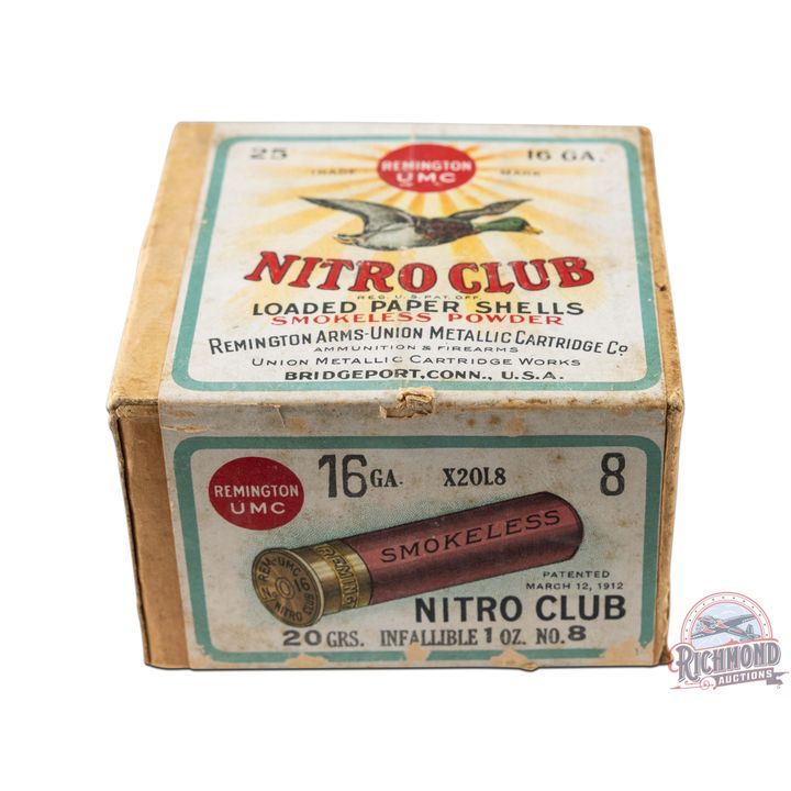 Factory Sealed Box Of Remington U.M.C. Nitro Club Shotshells 16 GA