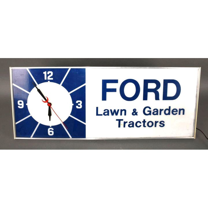 Ford Lawn & Garden Tractors Plastic Lighted Sign/Clock (TAC)
