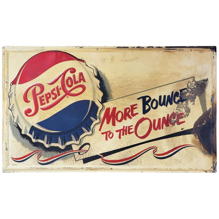Pepsi-Cola "More Bounce to the Ounce" Metal Sign (TAC)