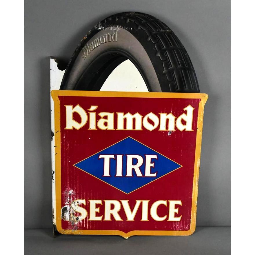 Diamond Tire Service Metal Flange Sign (TAC) | Matthews Auctions, LLC