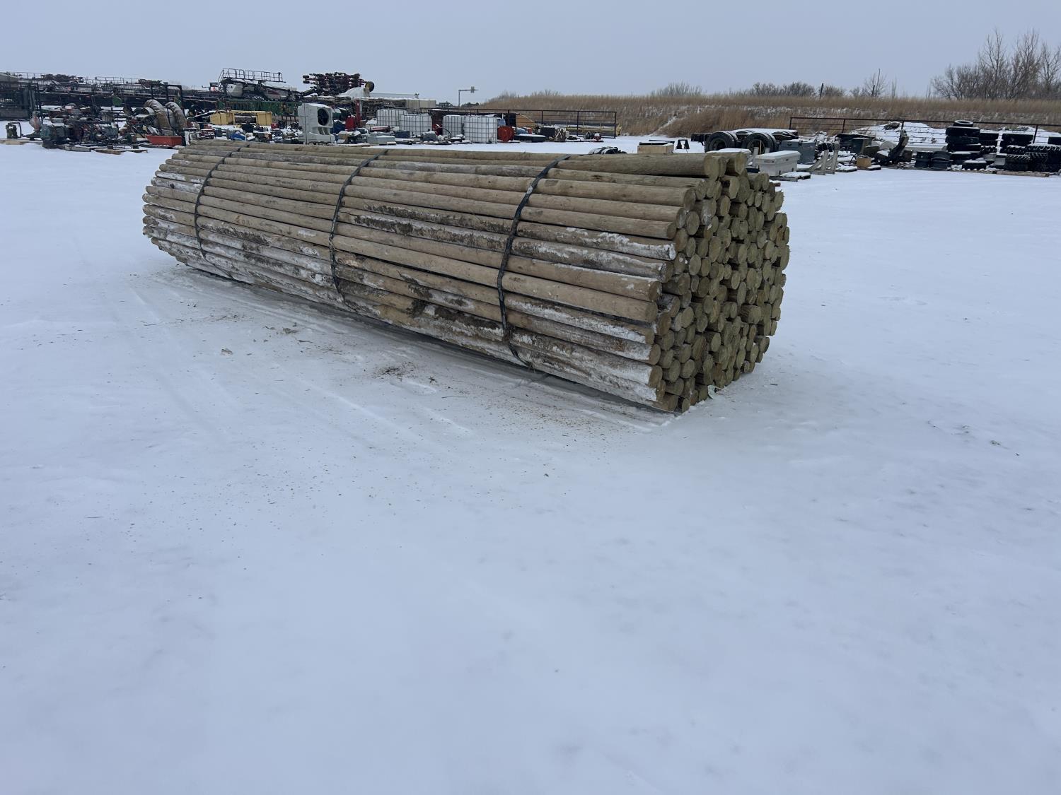 Qty of (150) 2-3 Inch X 16 Ft Treated Fence Rails (Unused) [25CA10993 ...