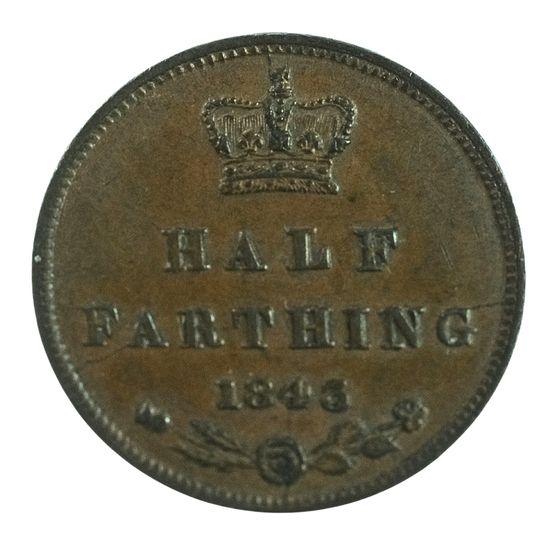 Great Britain Victoria 1843 Half Farthing, about Uncirculated