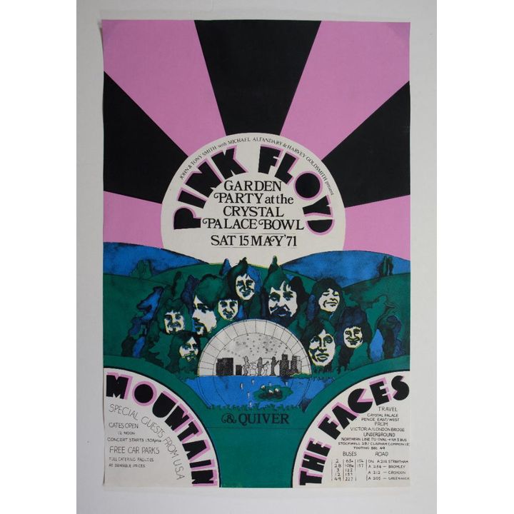 1971 Pink Floyd Crystal Palace Bowl London England Poster Restored 87