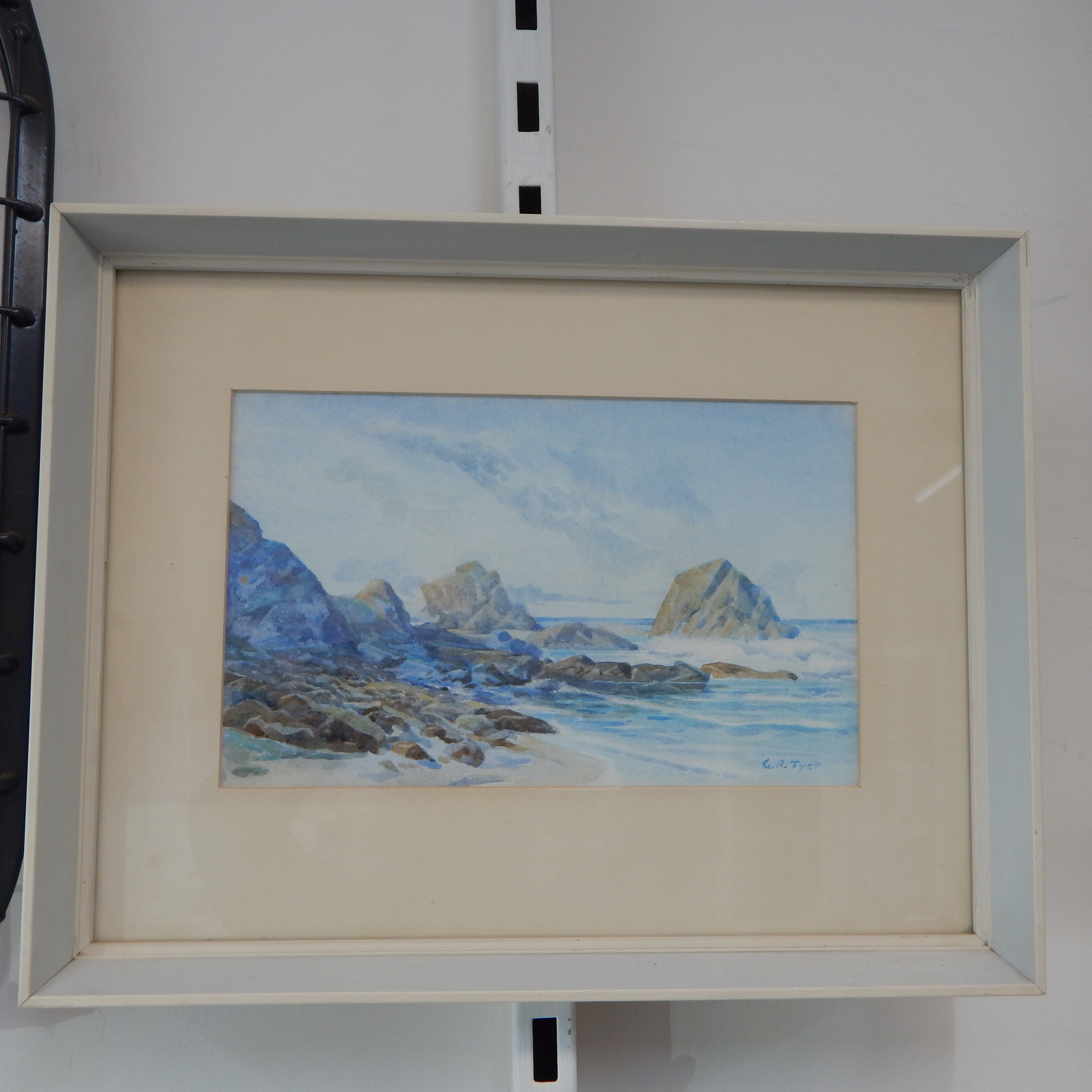 G A Tyer Rocky Shore original watercolour — sold at auction in New Zealand for $10