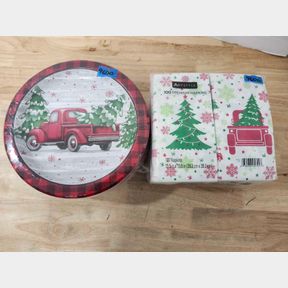 Member's Mark - Holiday Dinner Paper Plates 10" - 85 Count W/ Artstyle - Premium Napkins - 100 Count